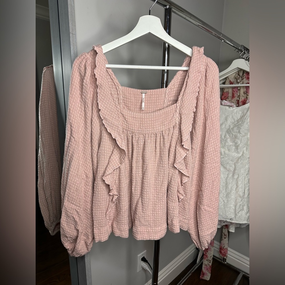 Free People Flowy Light Pink Top